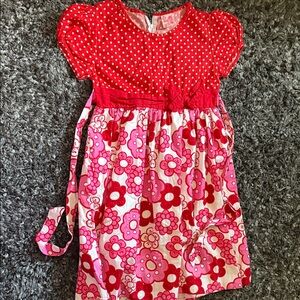 Charming Red and Pink Floral Kids Formal Dress